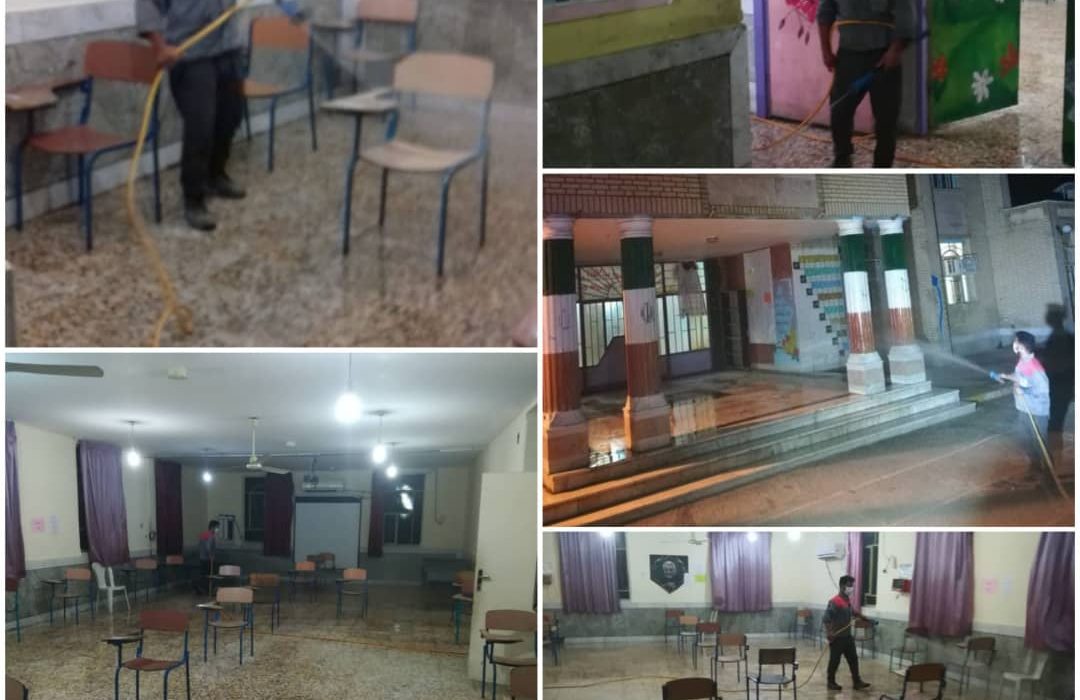 ضدعفونی‌ و گندزدایی مدارس شهر فتح المبین به همت شهرداری این شهر انجام شد