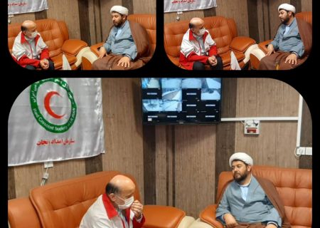 دیدار حجت الاسلام رستمی، سرپرست اداره تبلیغات اسلامی باوهاب شیرعلی مدیرجمعیت هلال احمر شهرستان هندیجان