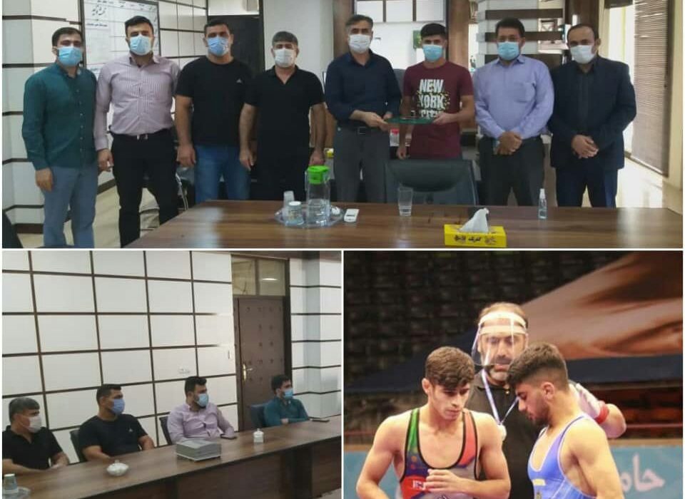 تجلیل از جوان ۱۹ ساله دلاوری دیگر از خطه ی شهرستان امیدیه(میانکوه)در لیگ برتر کشتی باشگاه های کشور