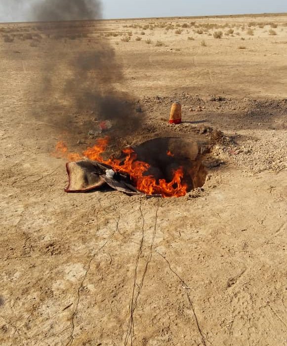 تخریب یک باب کوه توسط یگان حفاظت محیط زیست شهرستان هندیجان