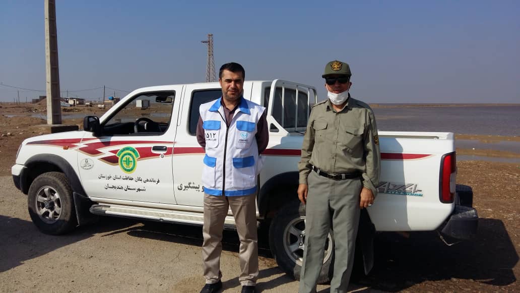 گشت مشترک ادارات حفاظت محیط زیست و دامپزشکی شهرستان هندیجان جهت بررسی آنفلوآنزای فوق حاد پرندگان در سطح حوزه استحفاظی