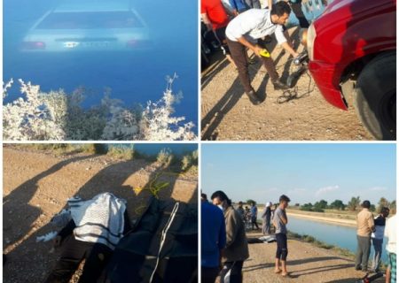 مرگ یک نفر بر اثر سقوط خودرو درون کانال آبیاری در شوش
