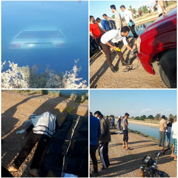 مرگ یک نفر بر اثر سقوط خودرو درون کانال آبیاری در شوش