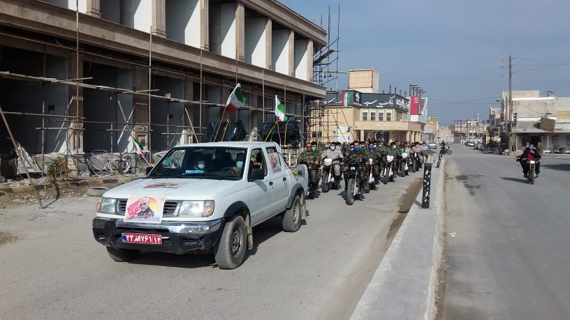 همزمان با سراسرکشوررژه موتورسواران وخودروی مراسم ۲۲بهمن درشهرستان هندیجان وشهرزهره برگزارشد