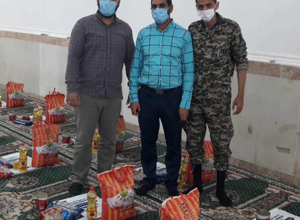 توزیع ۱۵۰ بسته معیشتی گروه جهادی پایگاه مقاومت بسیج شهید علی خوردکه شهرک بهرام