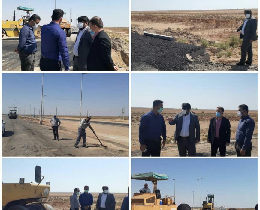بازدید فرماندار هندیجان از عملیات اجرایی پروژه روکش آسفالت محور هندیجان به دیلم